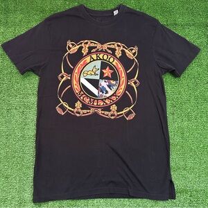 Akoo Clothing Brand Shirt Mens Size Medium Black Short Sleeve Y2K Vintage VTG